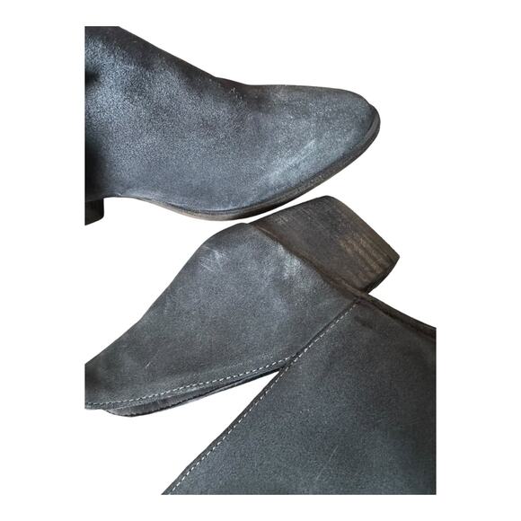 Free People Charm Double-V Suede Pull On Ankle Boots in Navy size 36.5 (6) - Picture 12 of 16